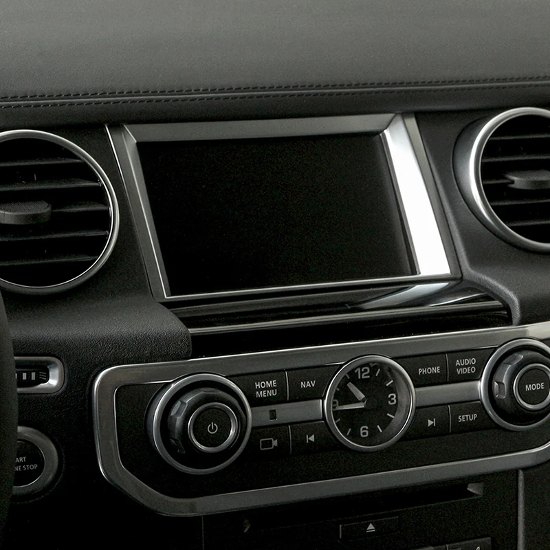 Матовый серебристый ABS хромированный навигационный экран декоративная рамка для Land Rover Дискавери 4 2010- автомобильные аксессуары