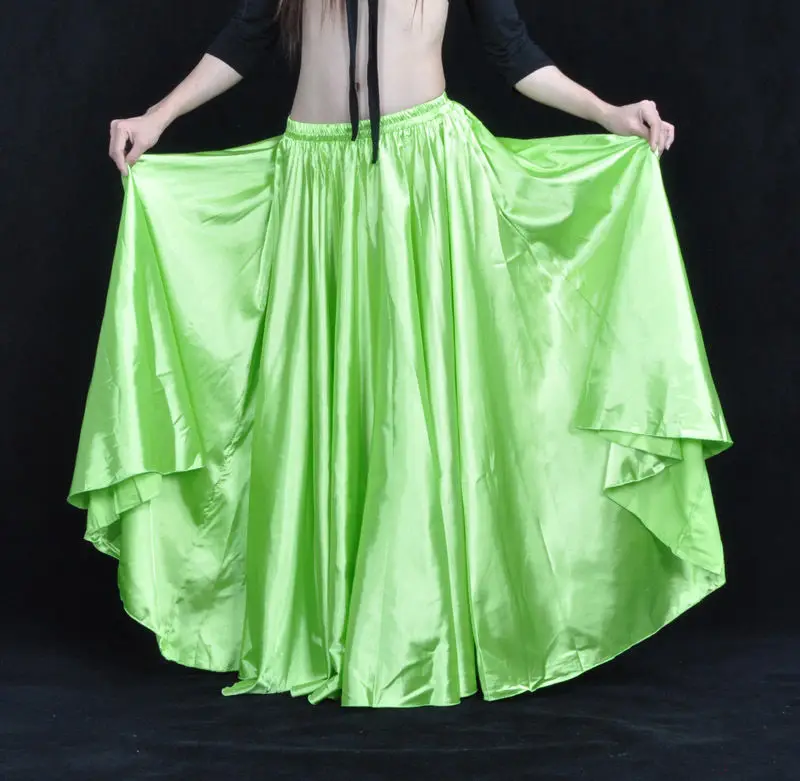 Новые костюмы танец живота Атлас длинная юбка Full Circle качели юбки платье 14 Цвет