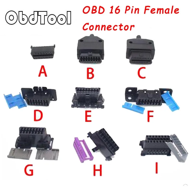 

9 Type Universal OBD Connector Plug OBD2 16Pin Connector Female Diagnostic Tool OBD 16 Pin Connector