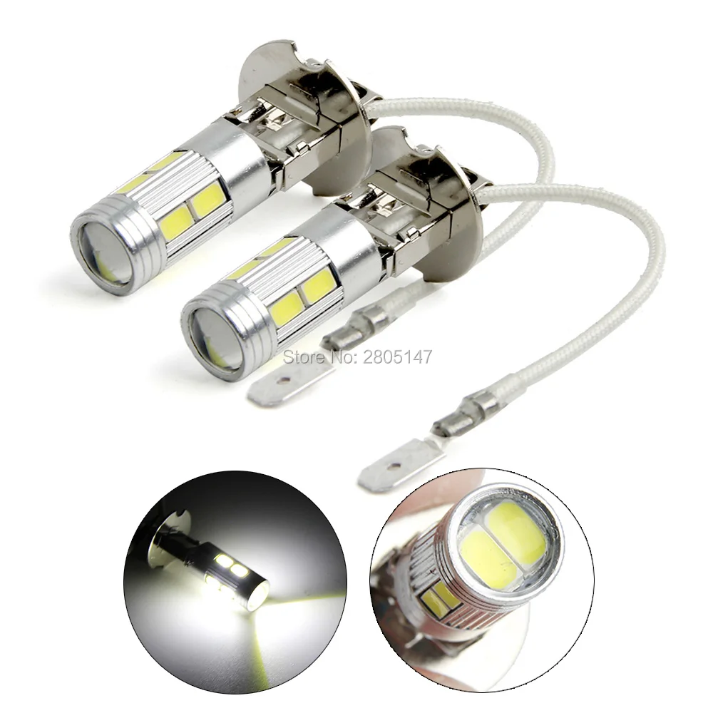

10Pcs/Lot High Power H3 LED 5630 led Super Bright H3 Car Vehicle LED White Day Driving Fog Light Bulb Lamp