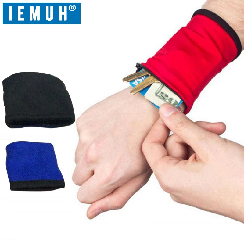 

IEMUH Credit Card Wrist Wallet Pouch Fleece Zipper Antitheft Wallet Business Card Holder Wallet For Credit Cards