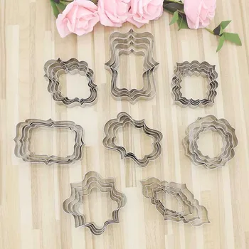 

New style stainless steel photo frame nameplate blessing box shape 4 pieces/set