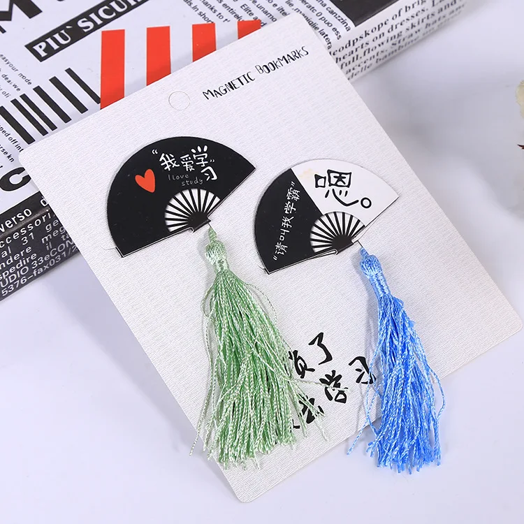 Coloffice мультяшный пейзаж вентилятор магнитные закладки ремесло моделирование двухсторонняя кисточка магнитные закладки для школьных учебников офисные принадлежности