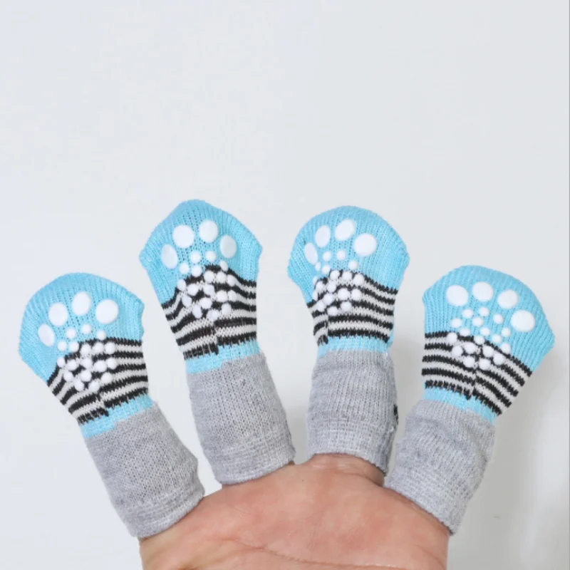 Pet Dog Socks Soft Cotton Warm Antiskid Paws Dirts Away Easy Washing Indoor Dogs Cat Shoe Socks