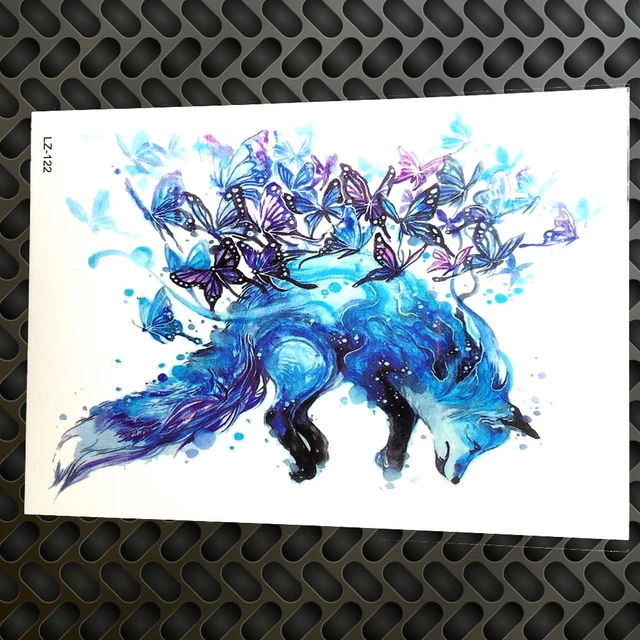 Watercolor Blue Jay Birds Temporary Tattoo Stickers Women Men Body Art Arm Flash Tatoo Fake Waterproof Tattoo Magpie Cuckoo Bird Art Arm Flash Tatootattoo Sticker Aliexpress