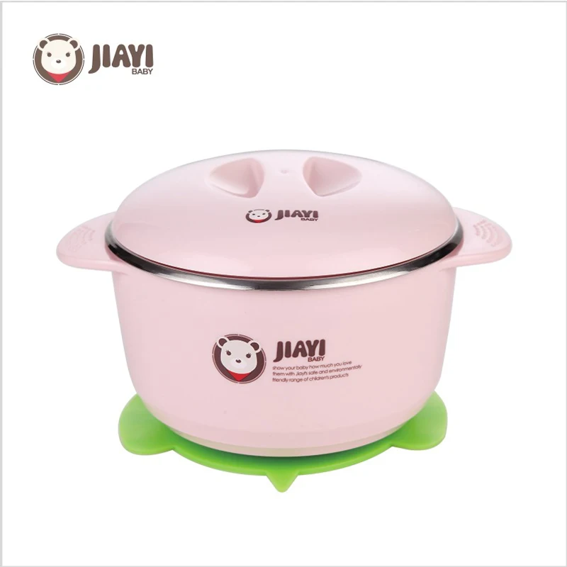 Потепление плиты впрыска горячей воды изоляции чашка детская Еда блюд посуда чаша детское питание посуда R1780 - Цвет: Розовый