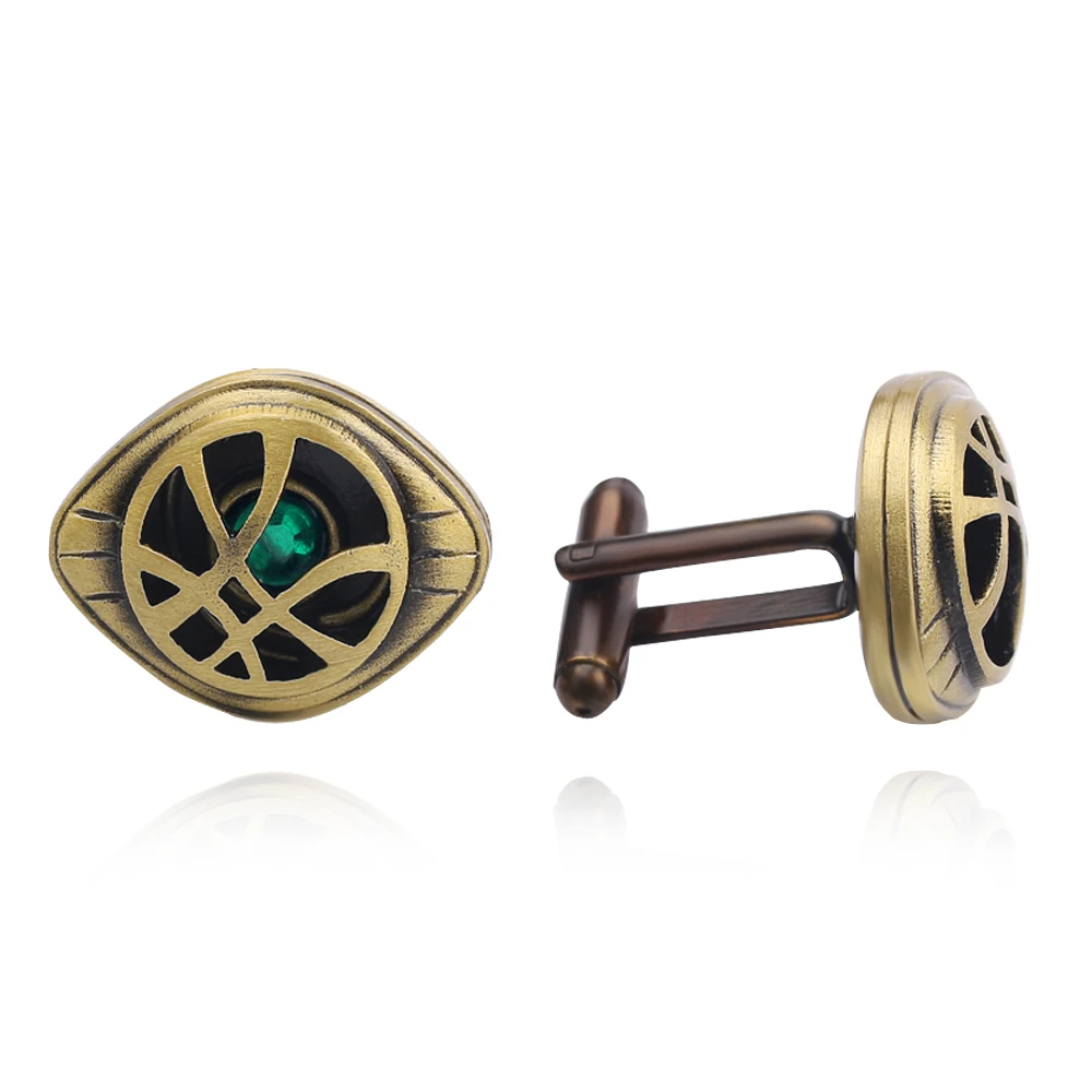 

Eye Of Agamotto Cufflinks Doctor Strange Unlimited Time Original Stone Bronze Boy Men's Cuff links Shirt Mar Accessories