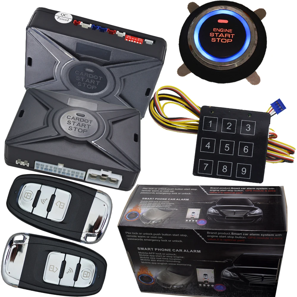 rfid auto car alarm system with auto window up output after remote lock