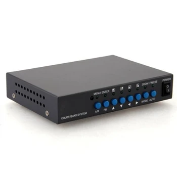 

VGA 4CH Color CCTV Security Camera Video Processor Quad Splitter Remote Control