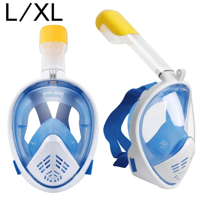 Full Face Snorkel Mask,Panoramic View Underwater Diving Mask,Free