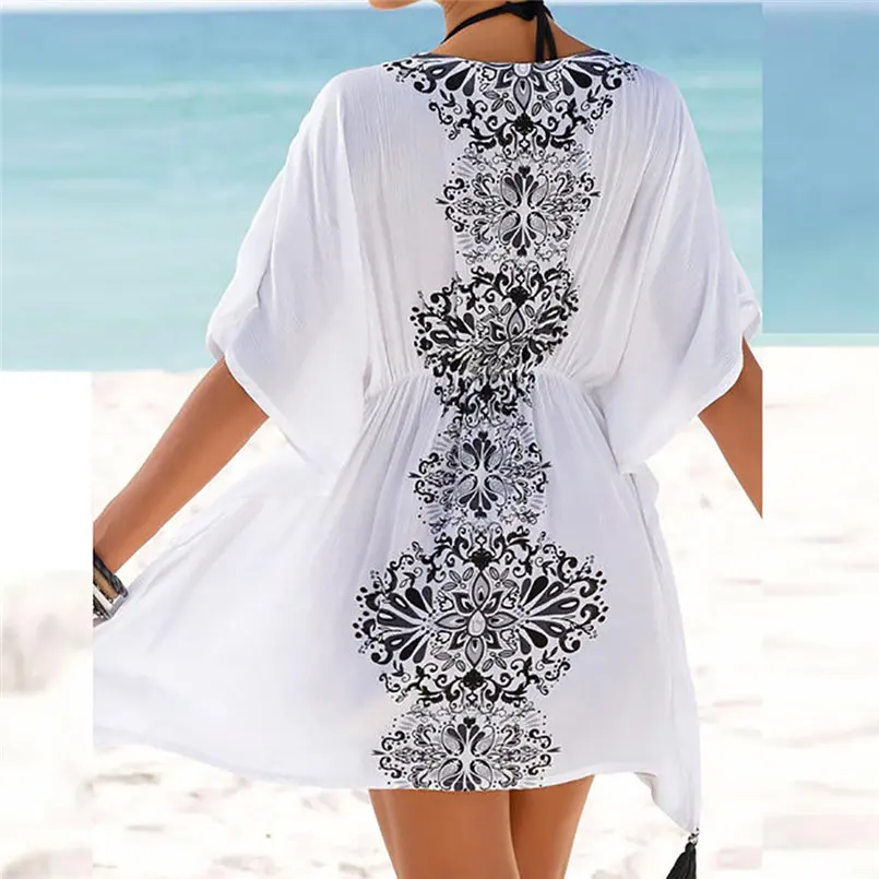 New Women Summer Fashion Holiday Sexy Sexy Off Shoulder Lace Shift Loose Beach Party Mini Dress Elegant Lady Party Dress #4R10 (2)