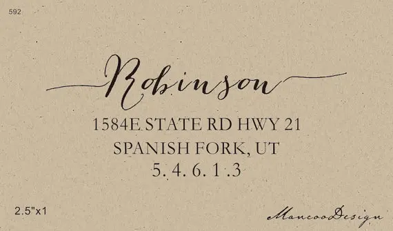 custom wedding address stamp custom family address stamp return