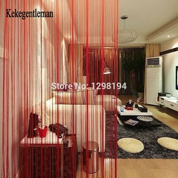 

Kekegentleman solid color string curtain 200*100cm/300*300cm door window curtains valance room divider wedding home decoration