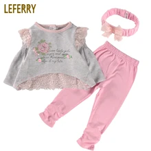 2018 New Spring Lengthy Sleeve Child Lady Garments Set Cotton Lace Child Lady Clothes Units Excessive High quality New child Toddler Clothes