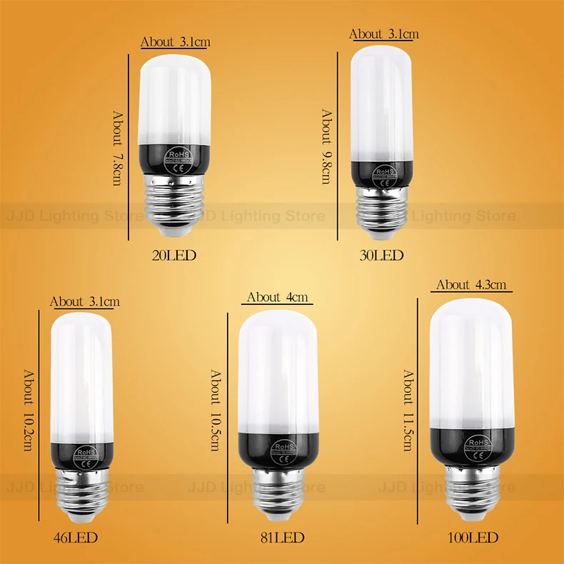 JJD кукурузы E14 светодиодный лампы E27 светодиодный светильник SMD5736 220 В кукурузы лампа 20 30 46 81 100 светодиодный s люстры лампы в форме свечи светодиодный светильник домашний декор