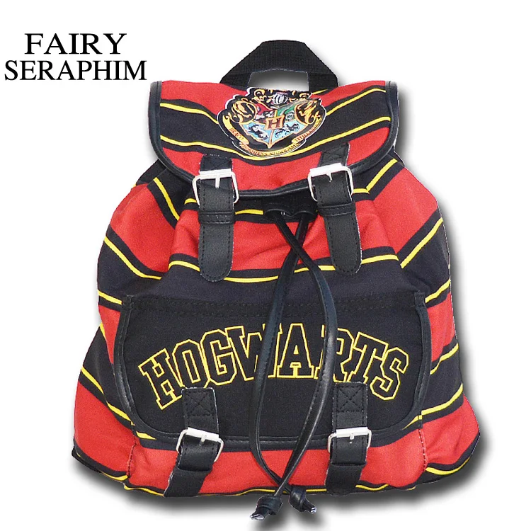 

FAIRY SERAPHIM Harry Potter Backpack Printing Stripped Polyester Anime girls School bag Flap Cover String teenagers Backpacks