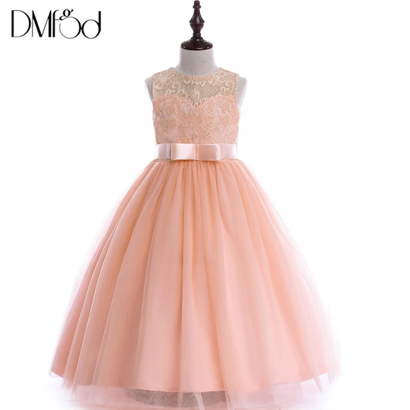 New Girls Party Dress 2018 Elegant Long Lace