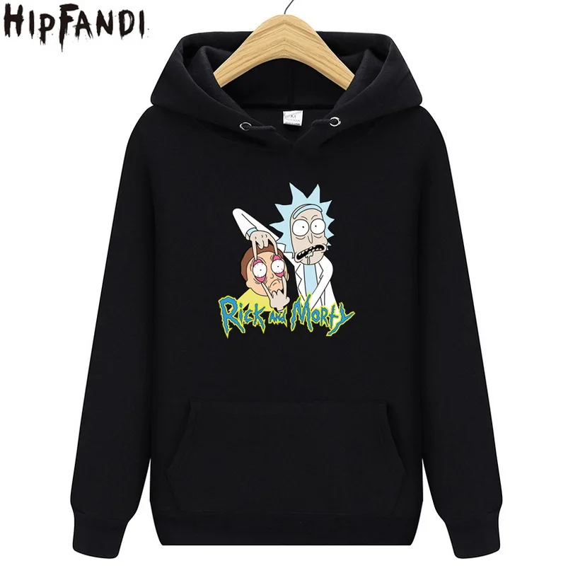 

2019 fashion hoodies men woman style Autumn Winter Brand Sweatshirts black print rick morty pattern Long sleeve Leisure pullover