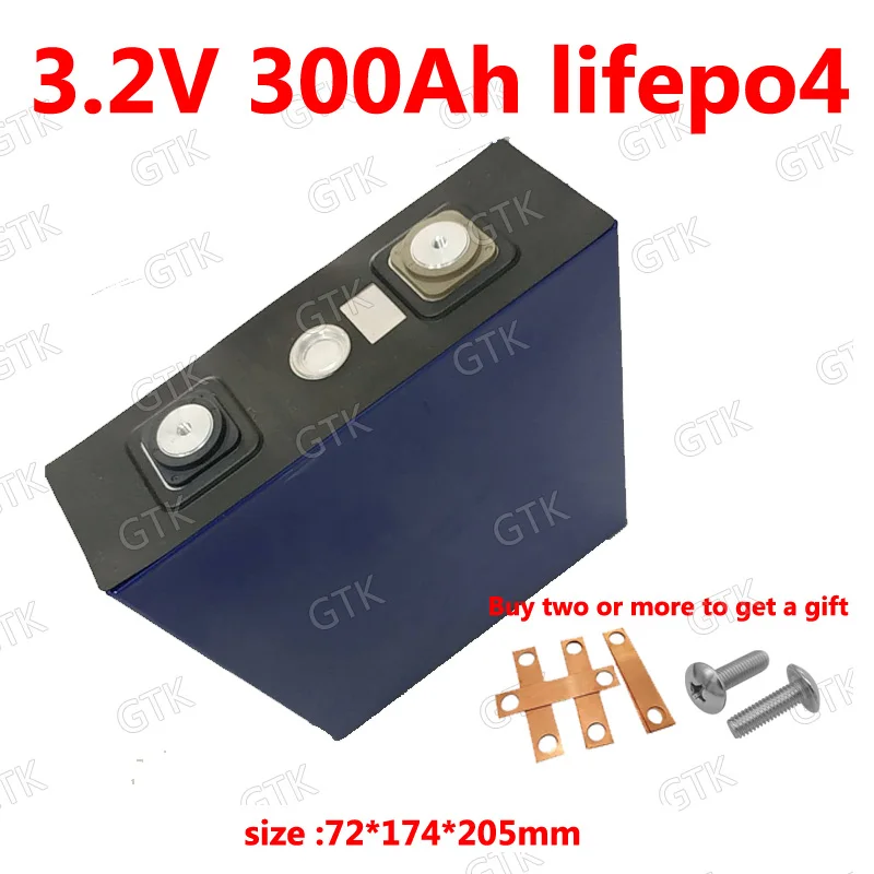 

4PCS Lifepo4 3.2v 300Ah lithium battery for DIY 12V 24V 36V 600AH 300ah Energy storage Solar Van backup power motorhomes golf