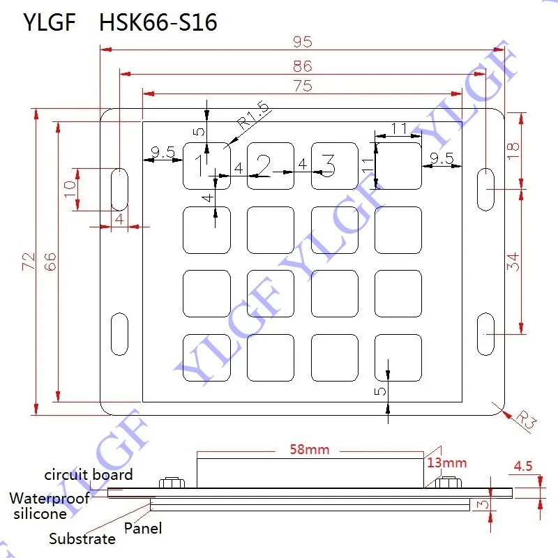 Металлическая клавиатура Ylgf Usb интерфейс мини Встроенный промышленный ключ водонепроницаемый Ip65 защита от пыли кольцо из нержавеющей стали