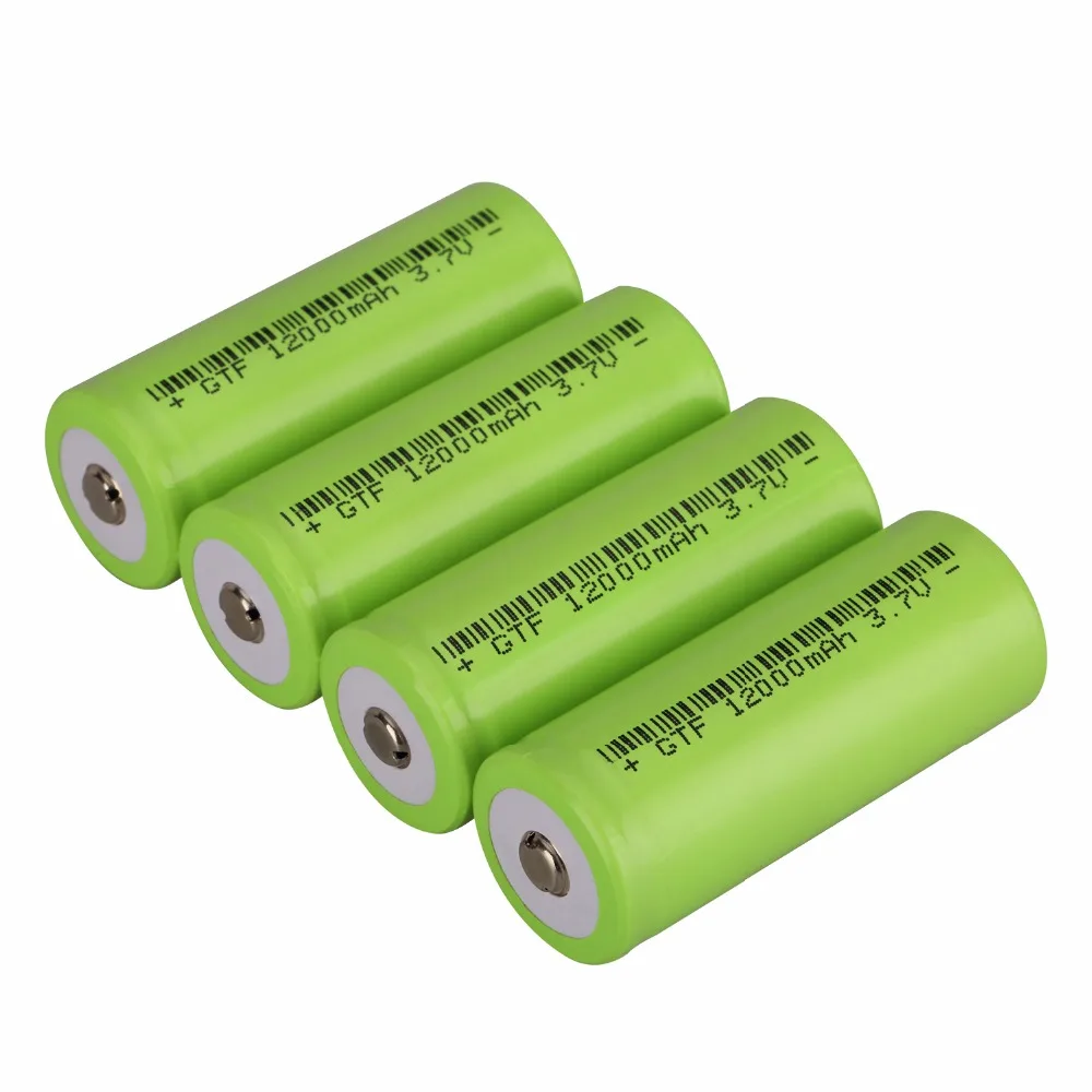 GTF аккумулятор 26650 3,7 v 12000mah литий-ионная аккумуляторная батарея для фонарика аккумуляторная батарея Аккумулятор