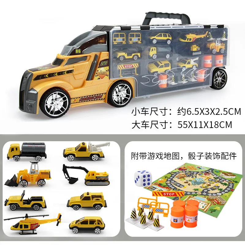 

1:55 Diecast Metal Car Model Boy Toy Diecast Police Dinosaur Transport Trucks Toys for Children