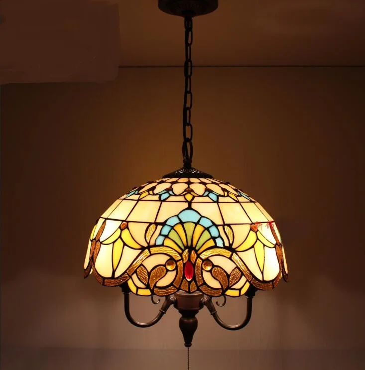 

light colorful pendant lights glass dining room lamp Baroque bar lamp cafe store creative pull switch pendant lamp ZA