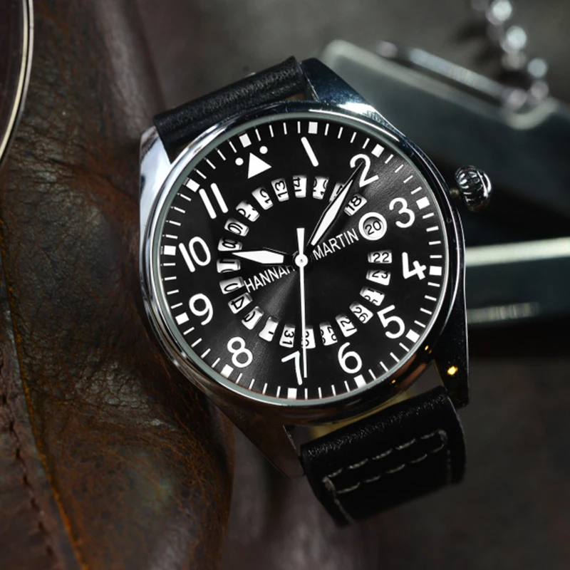 

HM Black Man Watch Top Brand Sport Luxury Quartz Waterproof Faux Leather Date Business Simple Wristwatch Gift for Men Relogio