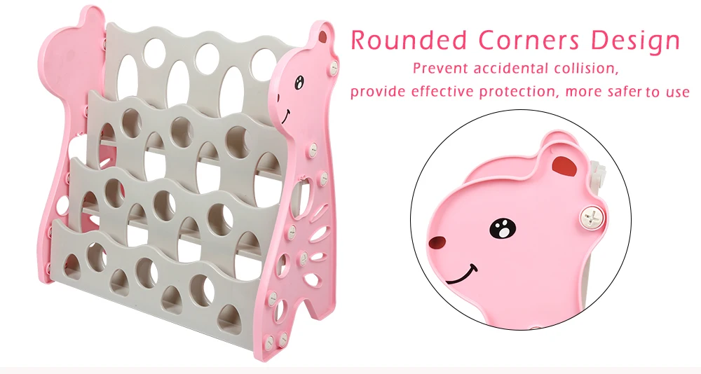 Babyyuga PE Material Kid Bookshelf Cute Cartoon Simple Bookcase for Home