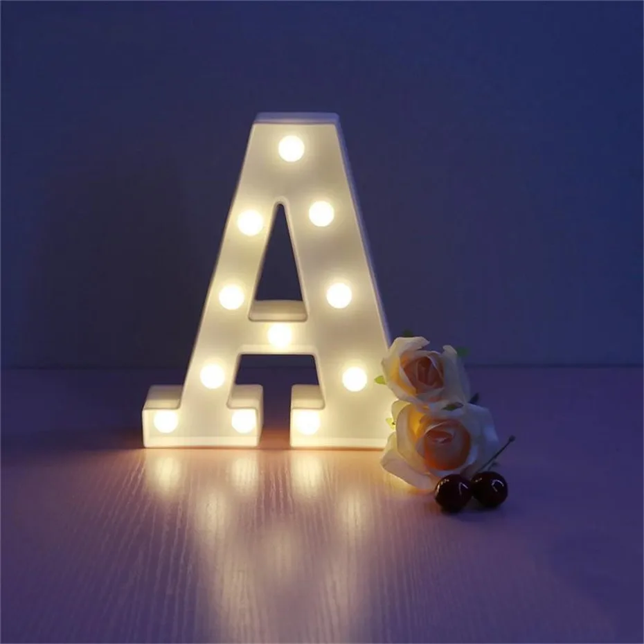 CSKB LED Marquee Letter Lights 26 Alphabet Light Up Marquee Letters Sign for Wedding Birthday Party Battery Powered Christmas Night Light Lamp Home Bar Decoration R 