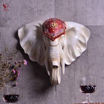 

European - style living room pendant creative retro resin elephant wall decorations three - dimensional