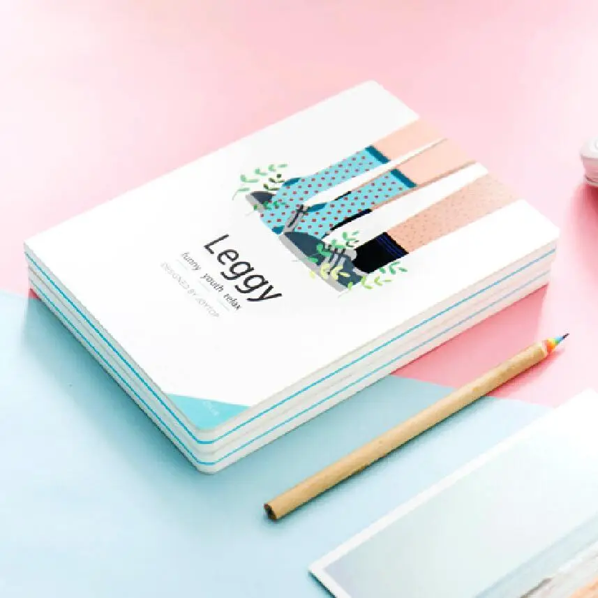 

Clearance Sale A5 notebook lovers hands book stationery Blank horizontal line color page sketchbook diary agenda cuaderno