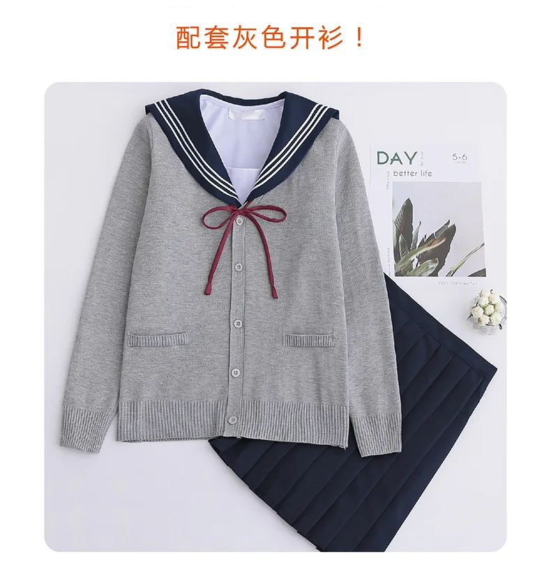 Japanese School Soft Girls JK Uniforms Sailor Suit Women Academic Style Cosplay Costume Blouse Pleated Skirt Suit B65294AD