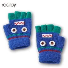 Варежки для детей подвергается Прихватки для мангала зима теплая половина палец Прихватки для мангала легко писать руки теплые Прихватки для мангала c6131