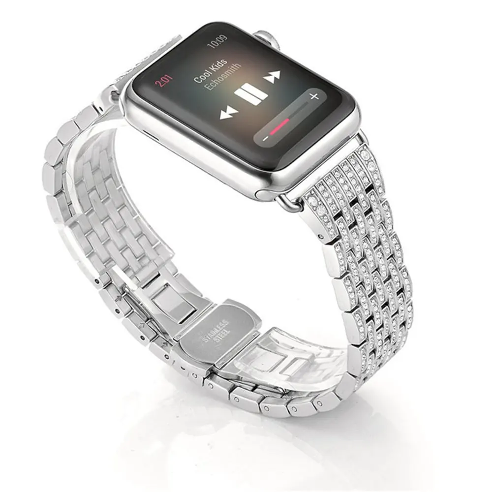 Алмаз соединяющий ремешок браслета для Apple Watch группа 40mm/44mm/38mm/42mm iwatch серии 4/3/2/1 Для мужчин/Для женщин заменить Для мужчин t ремешок для часов