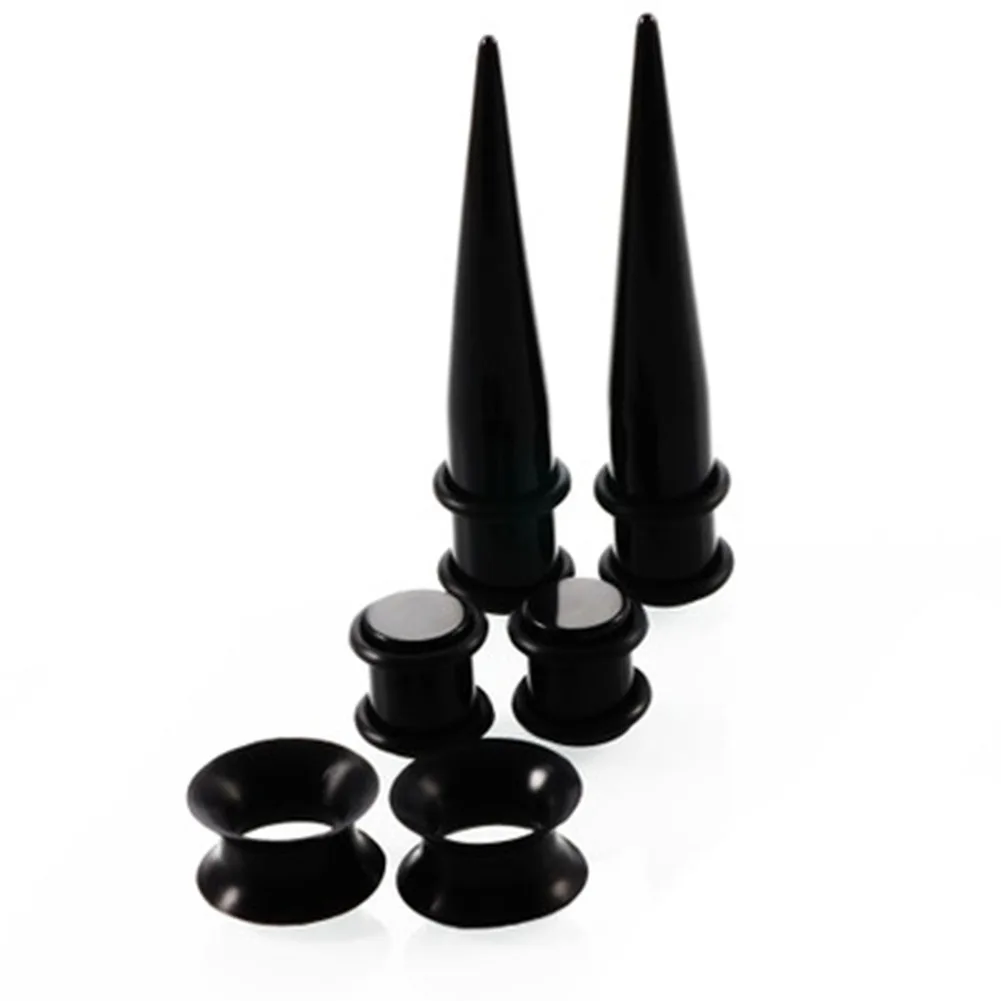 50Pcs Acrylic Ear Gauge Taper Tunnel Plug Expander Stretching Piercing Tools Set