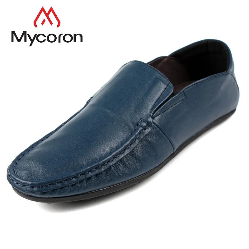 

MYCORON 2019 New Men Leather Boots Casual Spring Autumn New Handmade Man Shoes Comfortable Round Toe Shoes Sapato Masculino
