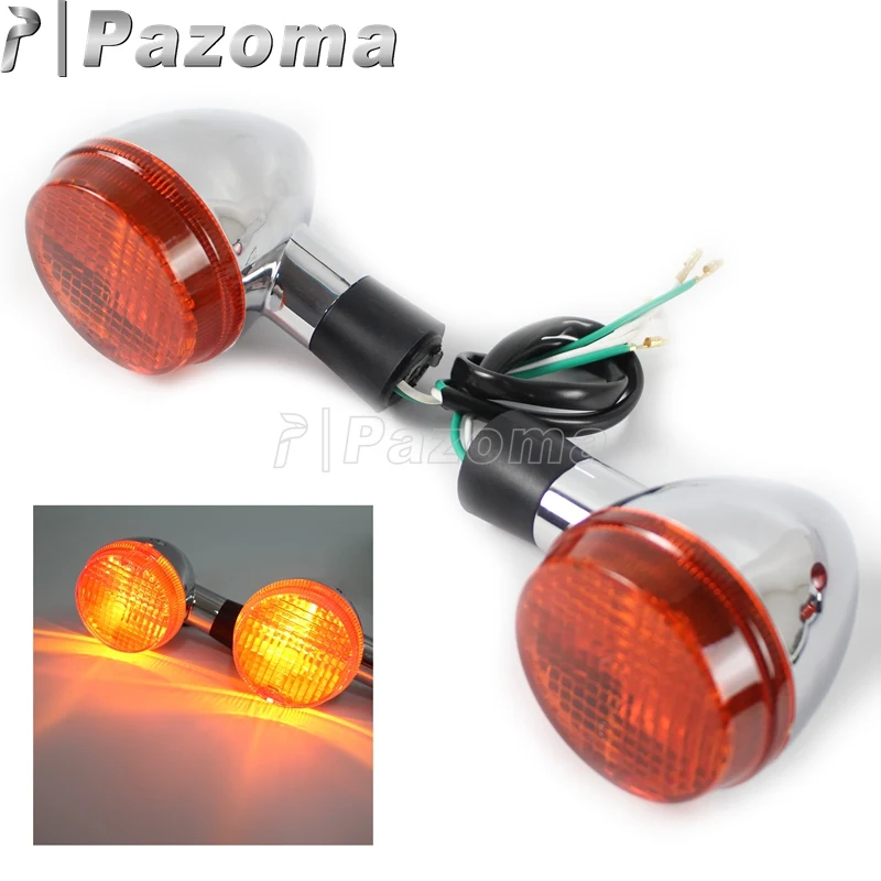 Pazoma МОТОЦИКЛ E13 хром задний указатель поворота Янтарный светильник для Honda Shadow 400 750 VT750 04-07