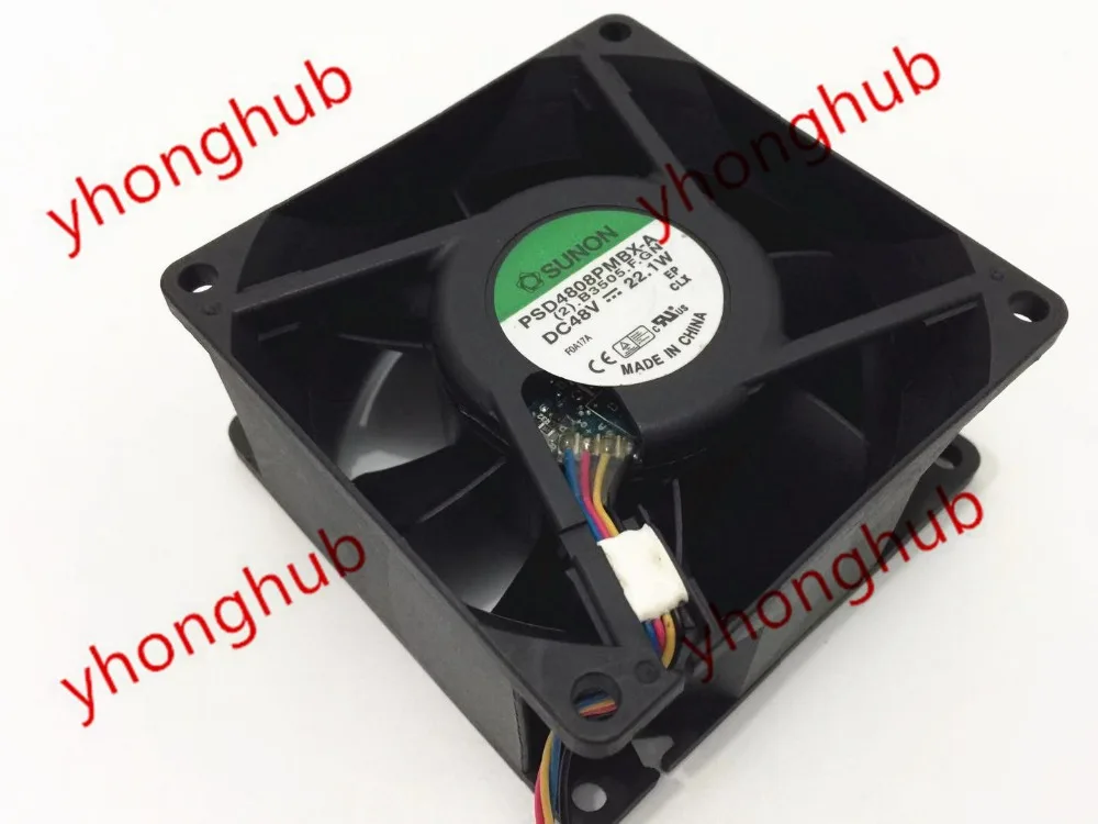 SUNON PSD4808PMBX A (2). B3505.f. GN DC 48V 22 1 W 80x80x38mm вентилятор охлаждения сервера|square fan|server fan48v dc