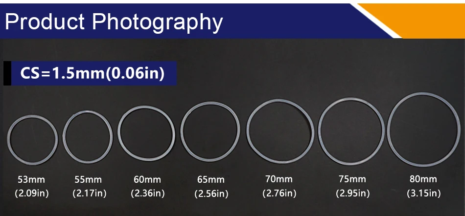 Белые силиконовые уплотнительное кольцо из силикона/VMQ 1,5 мм Толщина OD53/55/60/65/70/72 мм/75/80 мм уплотнительное кольцо втулки конусовидных резиновых прокладок, колцеобразное уплотнение прокладка кольца для шайбы