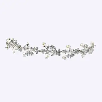 

New crystals pearl metal floral wedding headband bridal headwear ornament jewelry accessories 3pcs lot