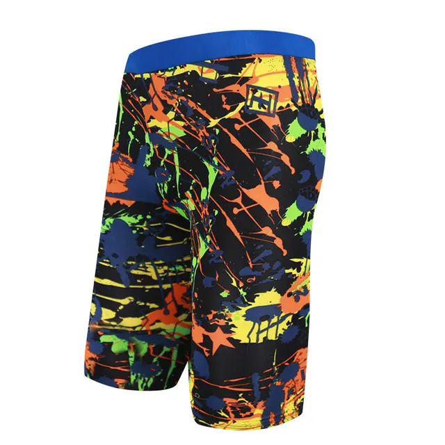 male swim trunks printed swimming trunks mid waist 2018 men plus plus size board shorts long