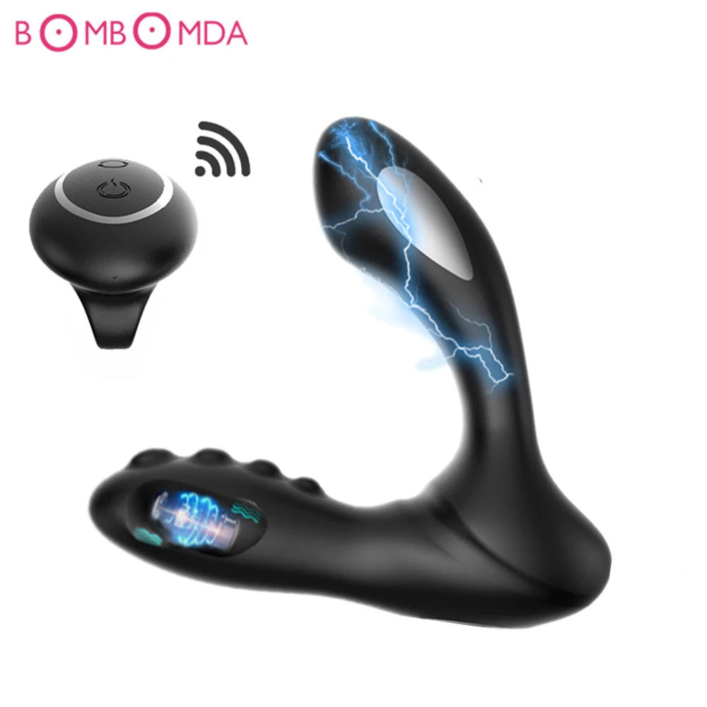 Electric Shock Male Prostate Massager Anal Vibrator For Man Masturbator Dual Motor Wireless Remote Control Adult Sex Toy for |