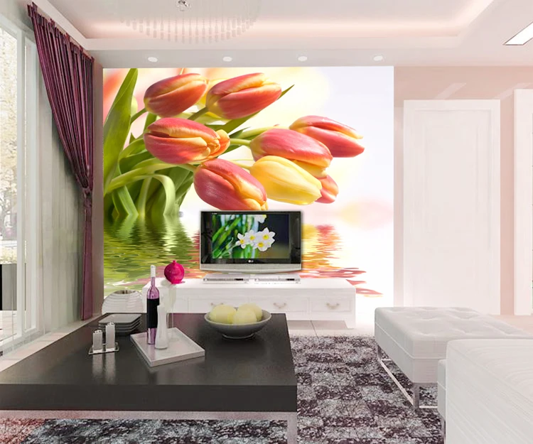 

Hot art wall stickers Fashion elegant sofa tv background custom wallpaper mural 3d three-dimensional bedroom fabric wall paper
