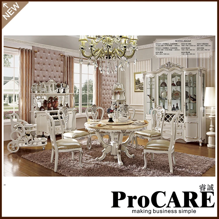 

China Manufacture Best Selling 6 Seater Wood Round Dinning Table Set