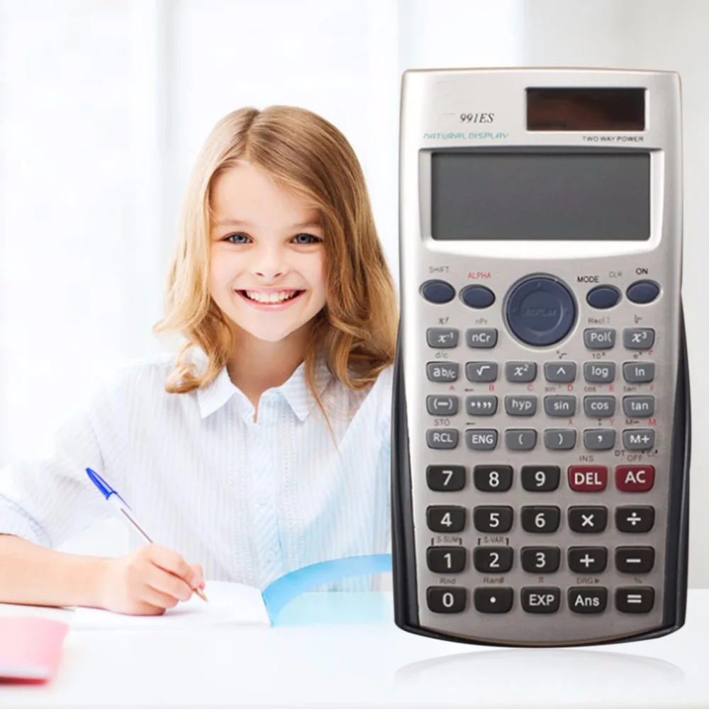 

Handheld Professional Multi-functional LCD 2 Line Display Scientific Calculator Solar Power Accounting Mathematic Calculator