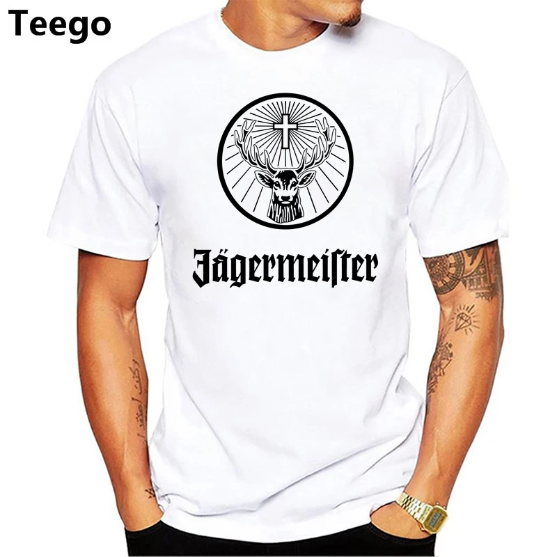 

Jagermeister T-Shirt Alcohol Drink Logo Orange Printed Men
