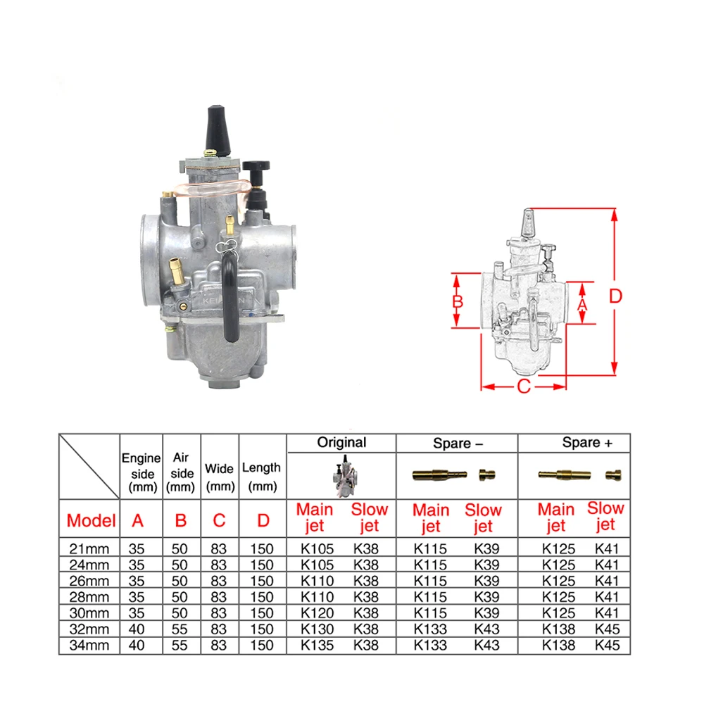 Карбюратор ZSDTRP PWK Carb 21 24 26 28 30 32 34 мм для кроссового велосипеда Keihin скутера