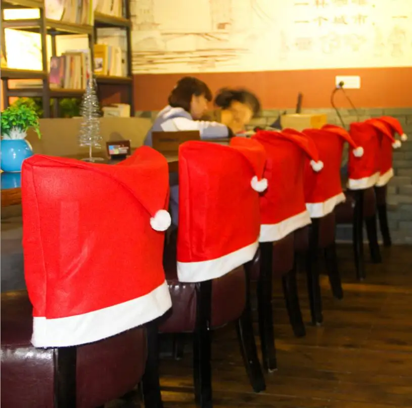 CT016FY058 Decorate the Dining room Chair Cover Christmas Hat Product CT016FY058 Decorate the Dining room Chair Cover Christmas Hat Product