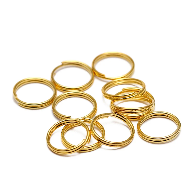 200pcs/lot 5 6 7 8 10 12 14 mm key chains Open Jump Rings Double Loops Gold Color Split Rings Connectors For Jewelry Making